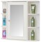 Fully Assembled and Ready for Installation Multifunctional White Wall Mount Medicine Cabinet with 4 Adjustable Inner Shelves and 6 Outer Shelves - Perfect as Bathroom Organizers and Storage